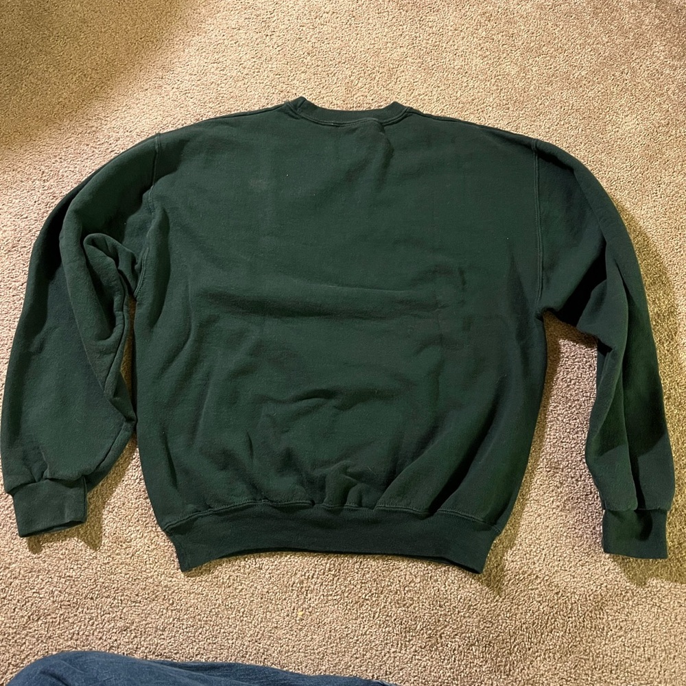 Vintage Jerzees Dark Green Crewneck Sweater with Bear Design - Picture 2 of 6